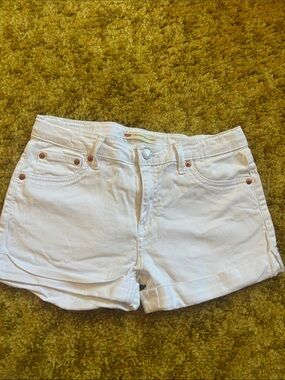 Levi's White Women's Denim Shorts with Copper Rivets